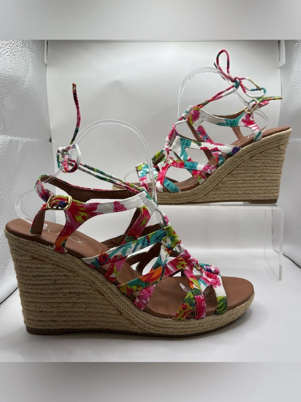 Sugar Floral Print Slide Sandal - Pink, Green, Blue
